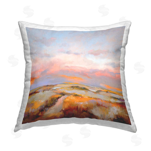 stupell industries Odile | Bright Sun Bleached Meadow Printed Throw Pillow