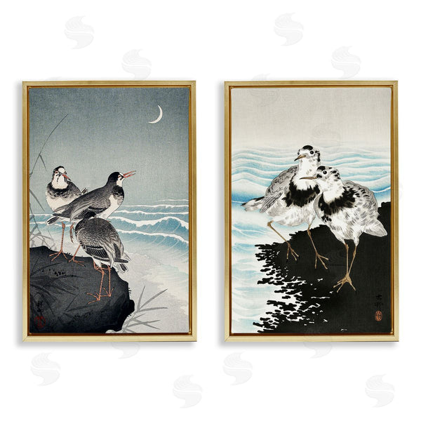Stupell Industries Ohara Koson | Sea Birds Under Moon