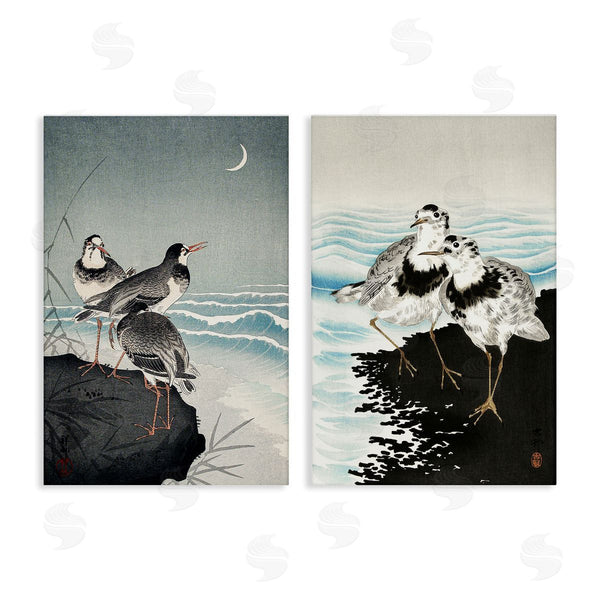stupell industries Ohara Koson | Sea Birds Under Moon