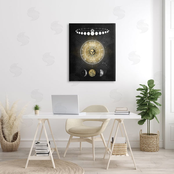 Stupell Industries Oliver Jeffries | Astrological Sun Cycle Traditional Moon Symbols Wall Art