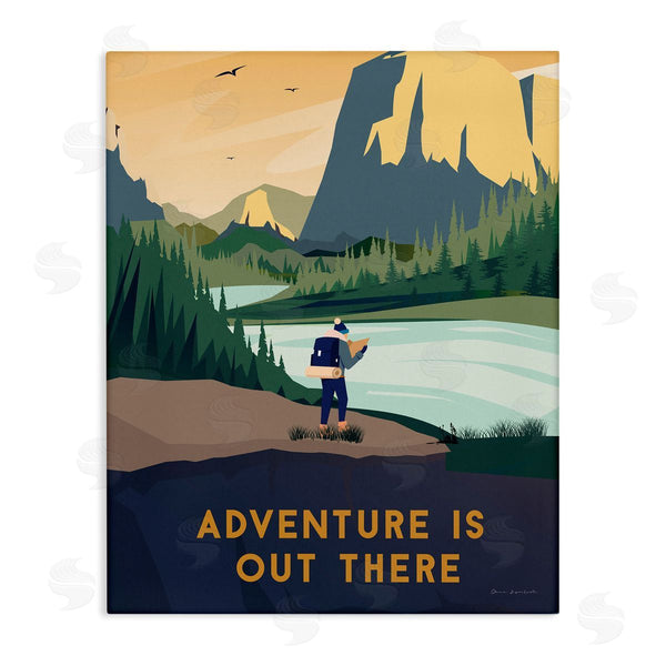 stupell industries Omar Escalante | Adventure Quote Mountain Canyon Hiking Person Illustration Wall Art