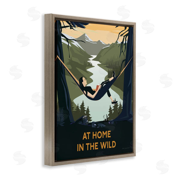 Stupell Industries Omar Escalante | Home In Wild Mountainside River Landscape Hammock Girl Wall Art