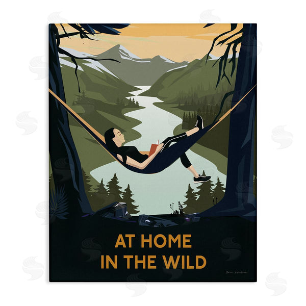 stupell industries Omar Escalante | Home In Wild Mountainside River Landscape Hammock Girl Wall Art