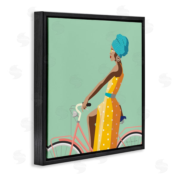 Stupell Industries Omar Escalante | Summer Girl On Pink Bicycle Glam Female Fashion Wall Art