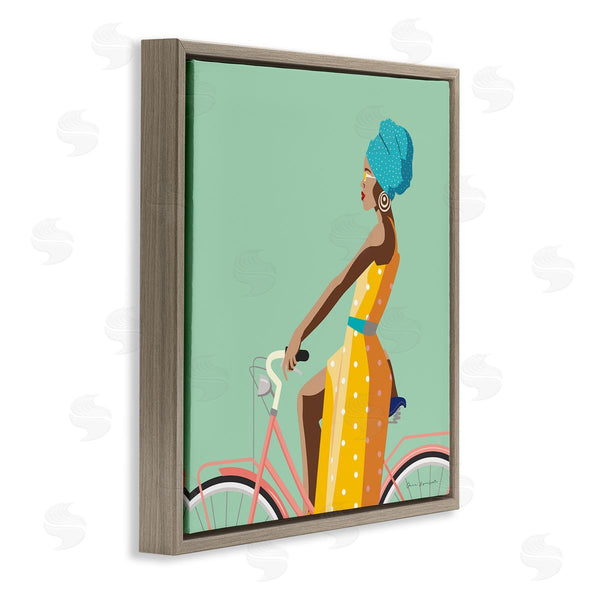 Stupell Industries Omar Escalante | Summer Girl On Pink Bicycle Glam Female Fashion Wall Art