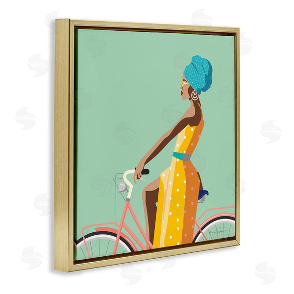 Stupell Industries Omar Escalante | Summer Girl On Pink Bicycle Glam Female Fashion Wall Art