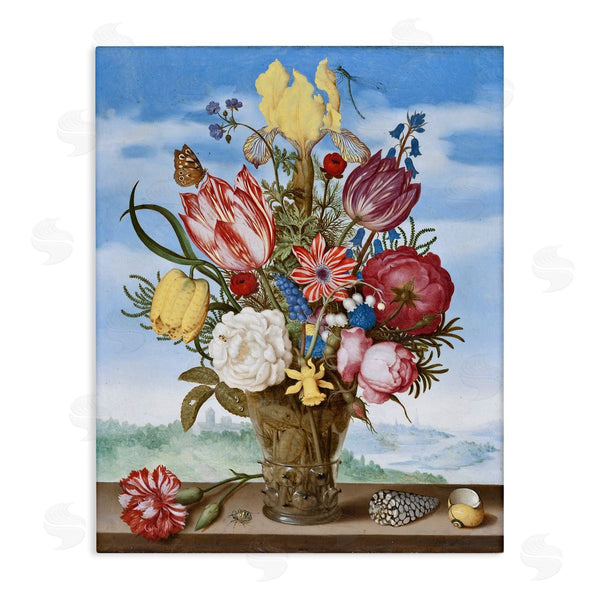 stupell industries one1000paintings | Bouquet of Flowers on Edge Classic Ambrosius Bosschaert Painting Wall Art