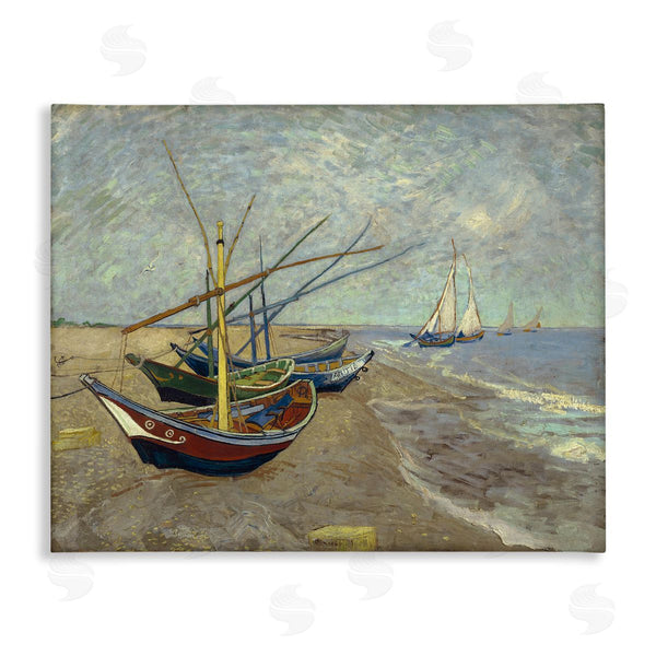 stupell industries one1000paintings | Classic Fishing Boats on Beach Wall Art