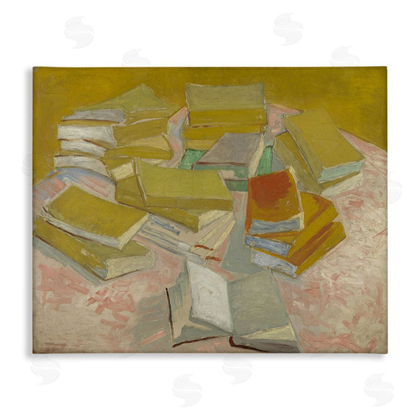 stupell industries one1000paintings | Classical Piles of French Novels Wall Art