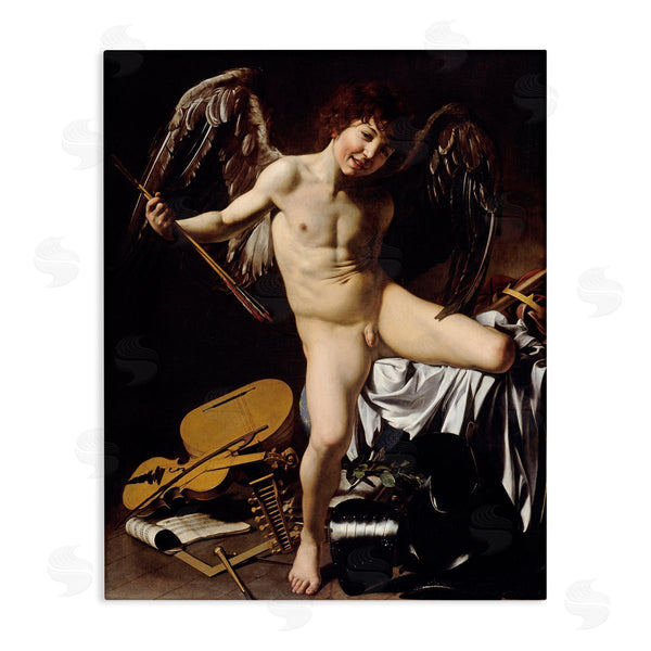 stupell industries one1000paintings | Cupid as Victor Caravaggio Classic Painting Nude Portrait Wall Art