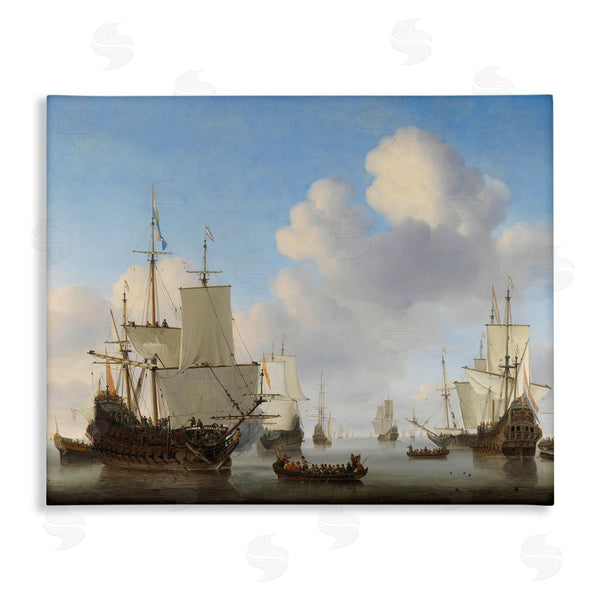 stupell industries one1000paintings | Dutch Ships at Sea Willem van de Velde Classic Painting Wall Art
