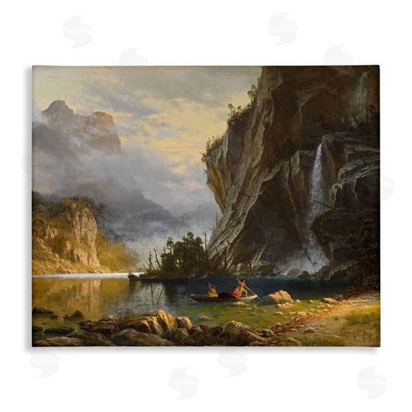 stupell industries one1000paintings | Indians Spear Fishing Classic Albert Bierstadt Painting Wall Art