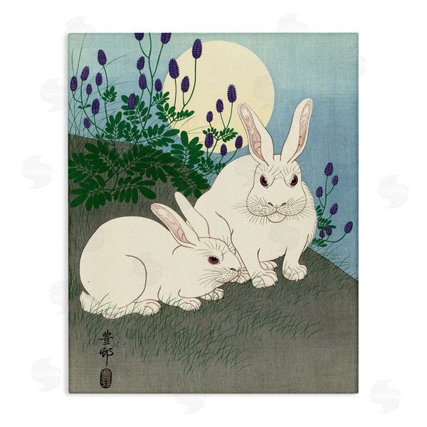 stupell industries one1000paintings | Konijnen bij Volle Maan Ohara Koson Classic Rabbit Painting Wall Art