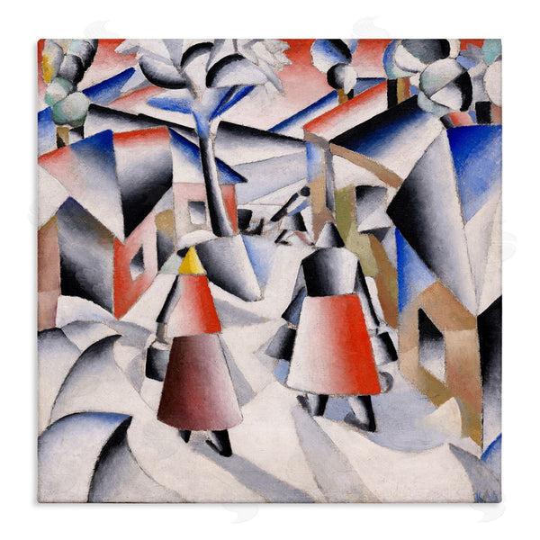 stupell industries one1000paintings | Morning in Village after Snowstorn Abstract Kazimir Malevich Painting Wall Art