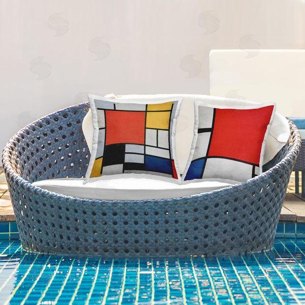 Stupell Industries One1000paintings | Piet Mondrian Classic Geometric Squares Printed Throw Pillow Set