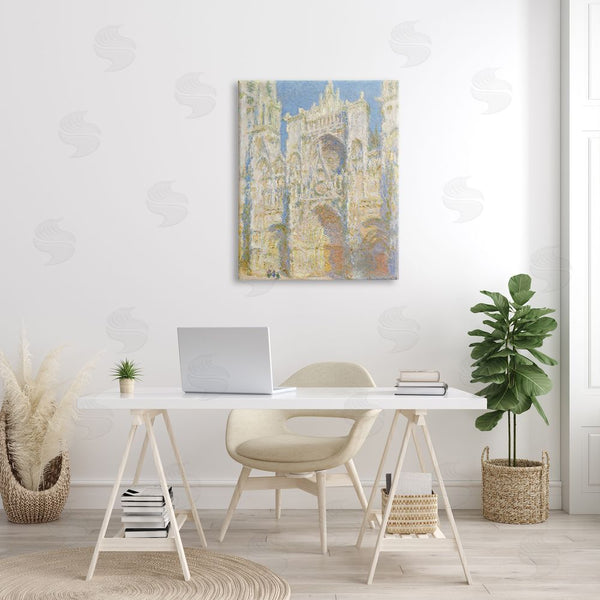 Stupell Industries One1000paintings | Rouen Cathedral West Facade Sunlight Claude Monet Painting Wall Art