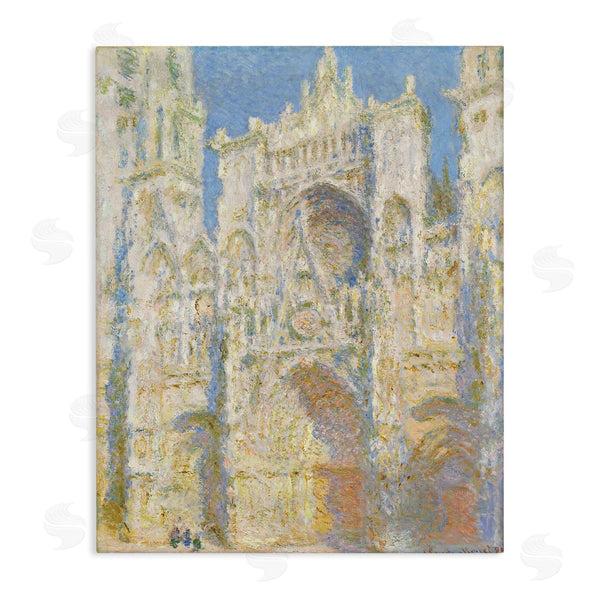 stupell industries one1000paintings | Rouen Cathedral West Facade Sunlight Claude Monet Painting Wall Art
