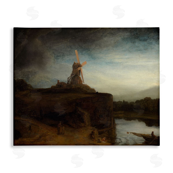 stupell industries one1000paintings | The Mill Rembrandt van Rijn Classical Landscape Painting Wall Art
