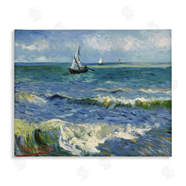 stupell industries one1000paintings | The Sea at Les Saintes-Maries-de-la-Mer Vincent van Gogh Painting Wall Art