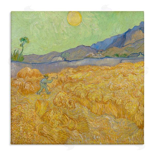 stupell industries one1000paintings | Wheatefield with a Reaper Vincent van Gogh Classic Painting Wall Art