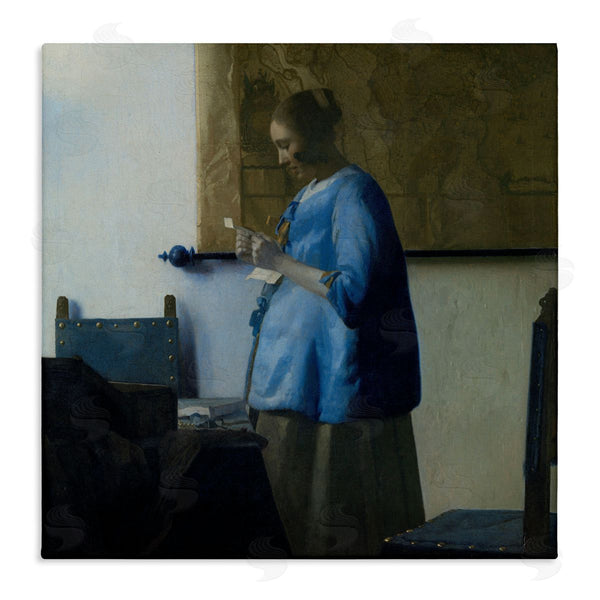 stupell industries one1000paintings | Woman Reading a Letter Johannes Vermeer Classical Painting Wall Art