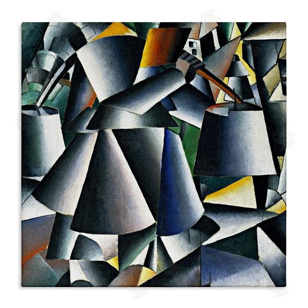 stupell industries one1000paintings | Woman with Pails Kazimir Malevich Classic Abstract Painting Wall Art