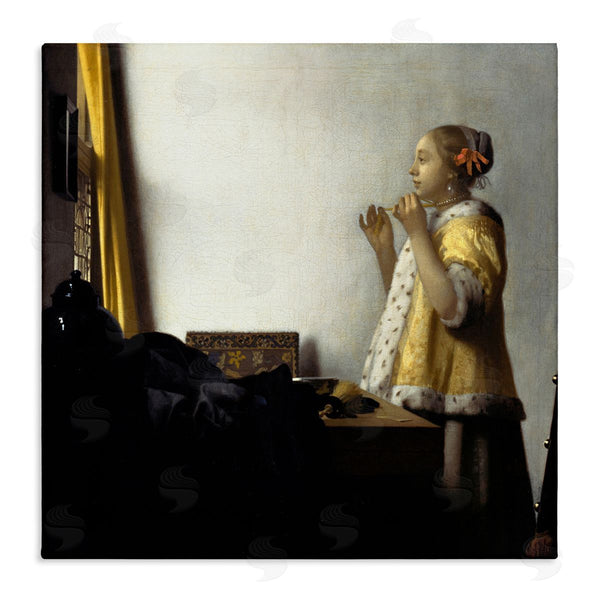 stupell industries one1000paintings | Young Woman with a Pearl Necklas Johannes Vermeer Painting Wall Art
