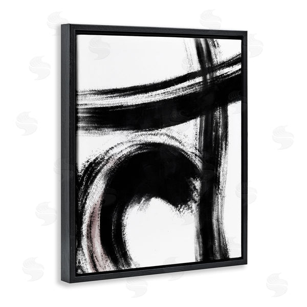 Stupell Industries OnRei | Black Brush Strokes Pink Detail