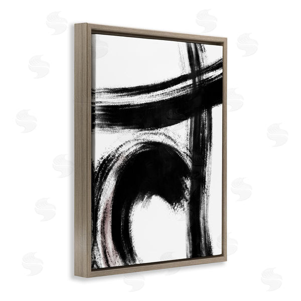 Stupell Industries OnRei | Black Brush Strokes Pink Detail