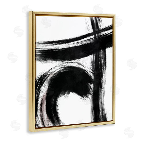 Stupell Industries OnRei | Black Brush Strokes Pink Detail