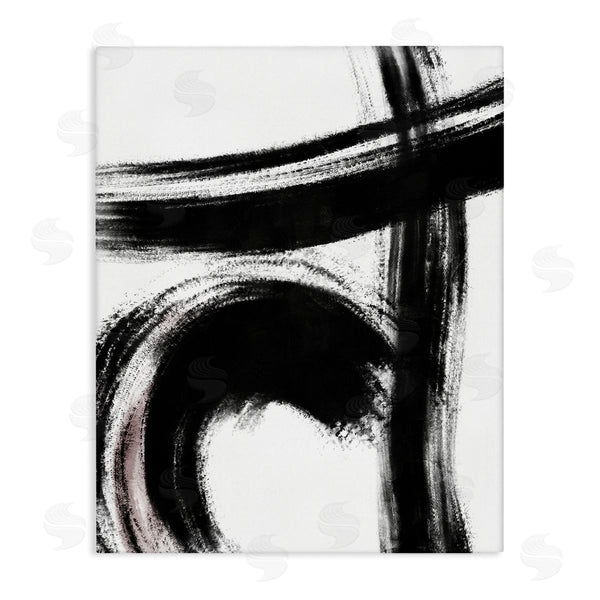 stupell industries OnRei | Black Brush Strokes Pink Detail