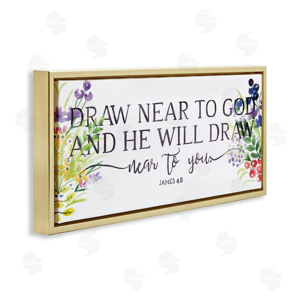 Stupell Industries OnRei | He Will Draw Near Spiritual Florals
