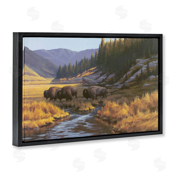 Stupell Industries Paco Young | Bison Trailing Serene Stream