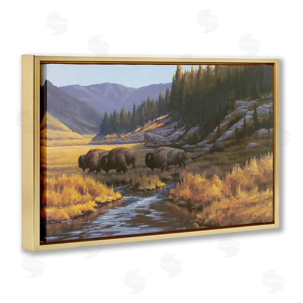 Stupell Industries Paco Young | Bison Trailing Serene Stream