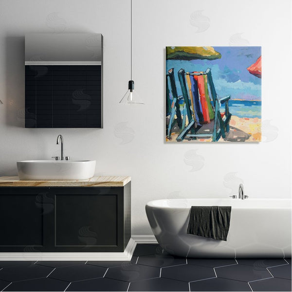 Stupell Industries Page Pearson Railsback | Vivid Beach Chairs Shoreline Wall Art