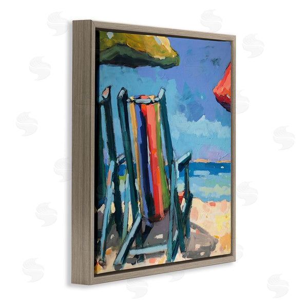 Stupell Industries Page Pearson Railsback | Vivid Beach Chairs Shoreline Wall Art