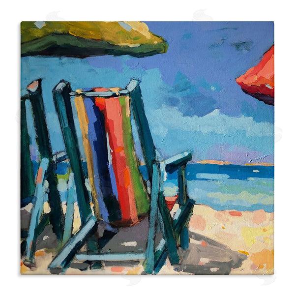 stupell industries Page Pearson Railsback | Vivid Beach Chairs Shoreline Wall Art