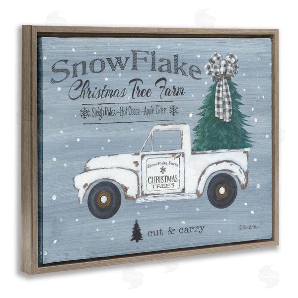 Stupell Industries Pam Britton | Christmas Tree Farm Rustic Weathered Truck Sign Wall Art