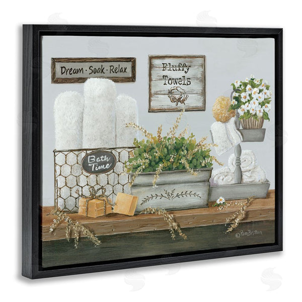 Stupell Industries Pam Britton | Country Washroom Counter Still Life Bathroom Towel Wall Art