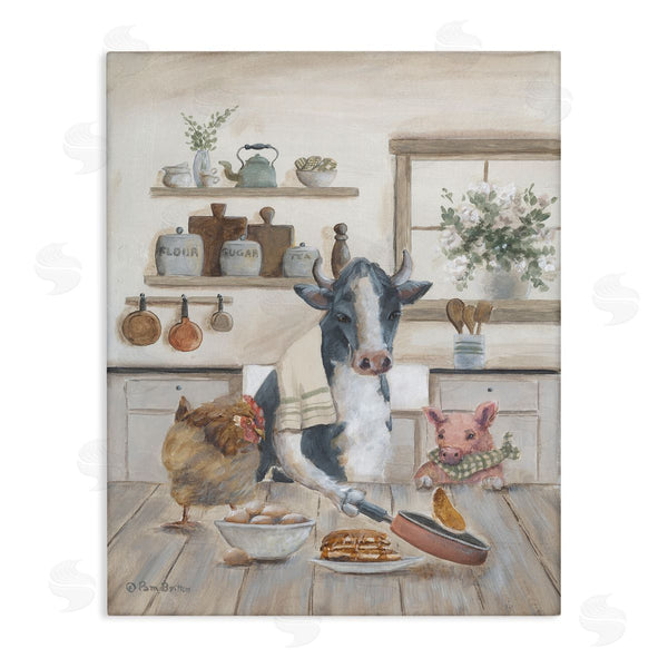 stupell industries Pam Britton | Farm Animals in Kitchen Wall Art