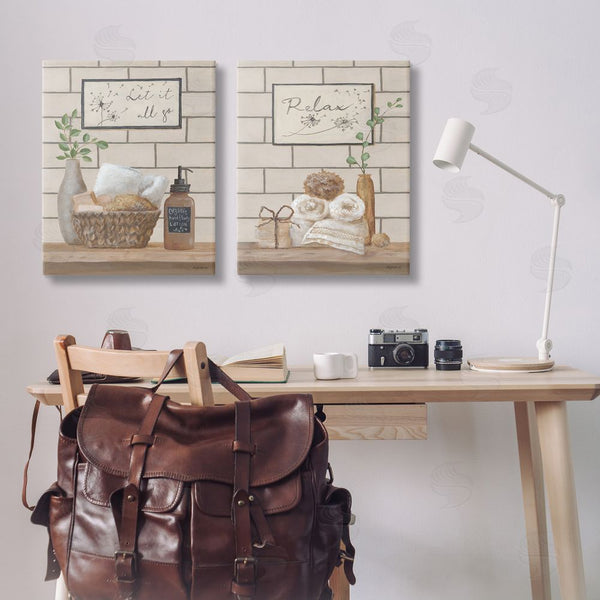 Stupell Industries Pam Britton | Go Relax Traditional Bathroom Wall Art