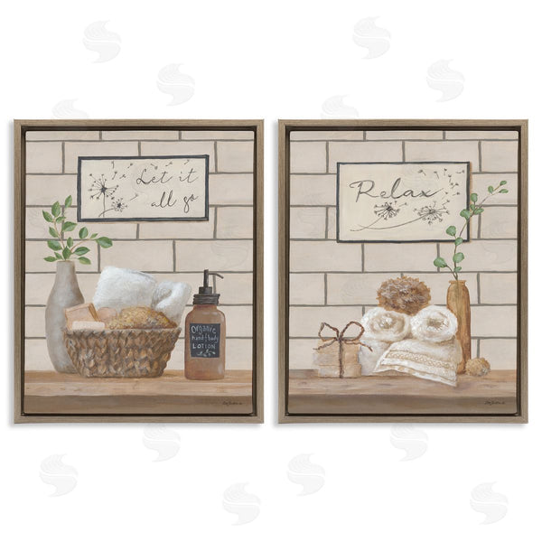 Stupell Industries Pam Britton | Go Relax Traditional Bathroom Wall Art