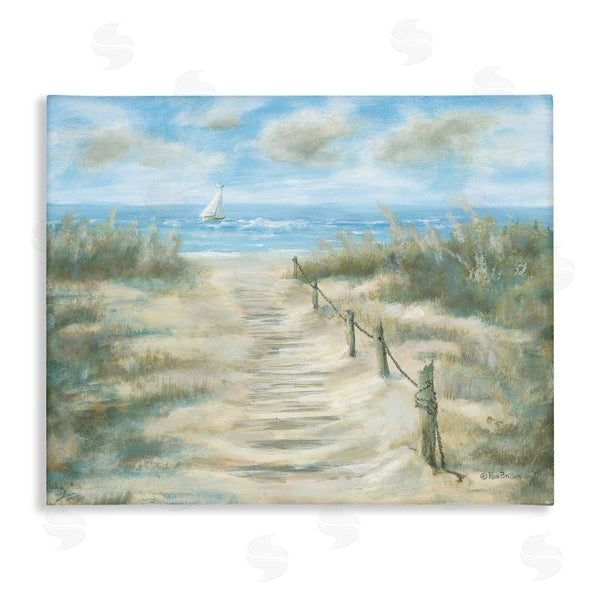 stupell industries Pam Britton | Ocean Shore Beach Boardwalk Wall Art