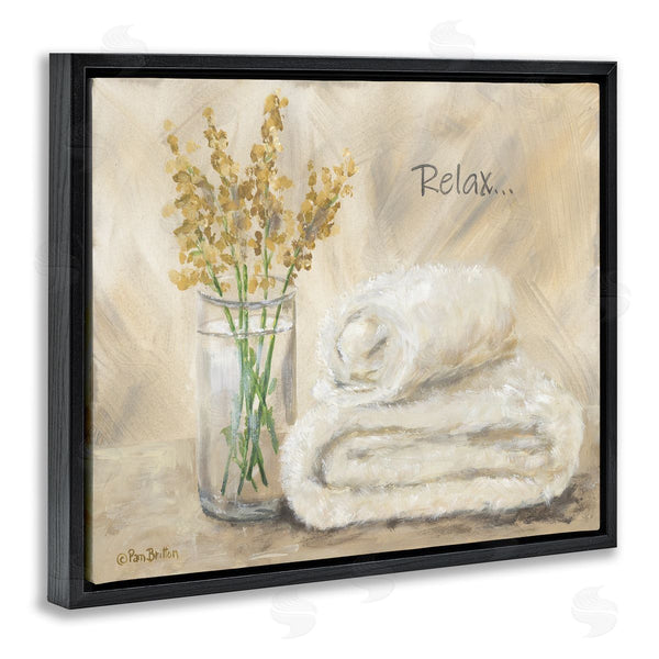 Stupell Industries Pam Britton | Relax Bath Towel & Botanicals