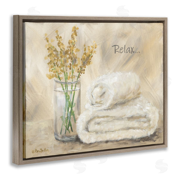 Stupell Industries Pam Britton | Relax Bath Towel & Botanicals
