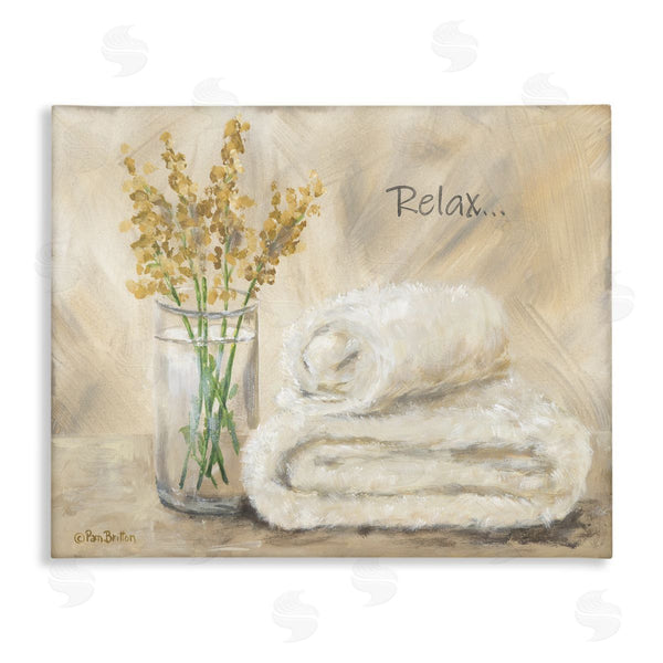 stupell industries Pam Britton | Relax Bath Towel & Botanicals