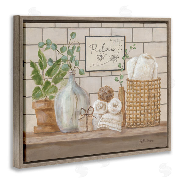 Stupell Industries Pam Britton | Uplifting Bathroom Spa Relax Scene