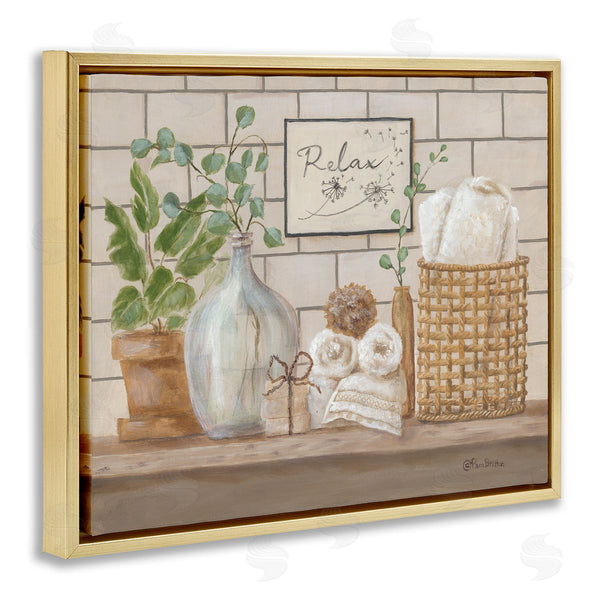 Stupell Industries Pam Britton | Uplifting Bathroom Spa Relax Scene