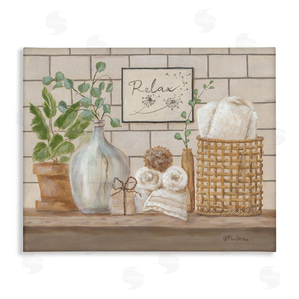 stupell industries Pam Britton | Uplifting Bathroom Spa Relax Scene