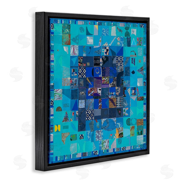Stupell Industries Pamela Fingado | Blue Geometric Collage